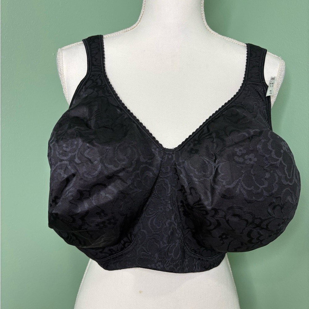 Kohl's Black Floral Jacquard Full Coverage Wireless Bra
